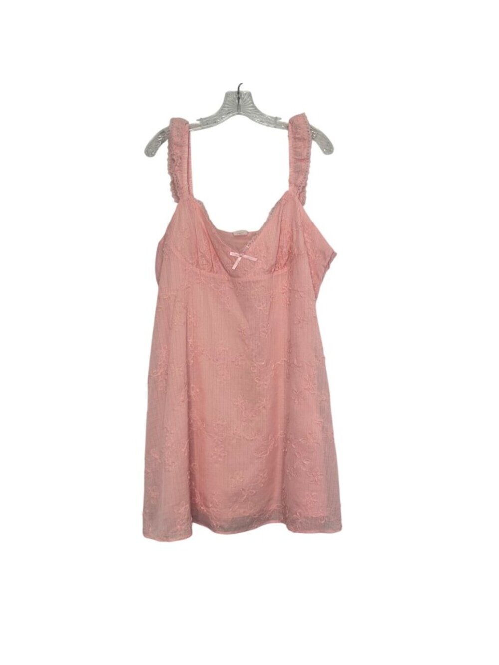No Boundaries Ruffle Strap‎ Dress XXL Pink New Floral Embroidered Mini Summer